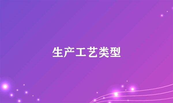 生产工艺类型