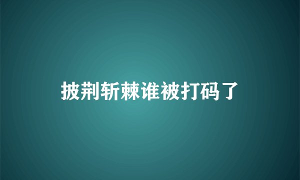 披荆斩棘谁被打码了