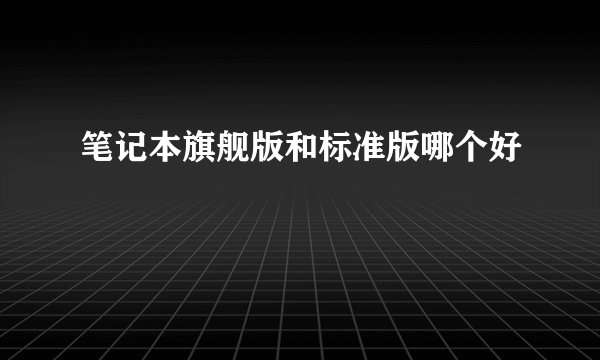 笔记本旗舰版和标准版哪个好