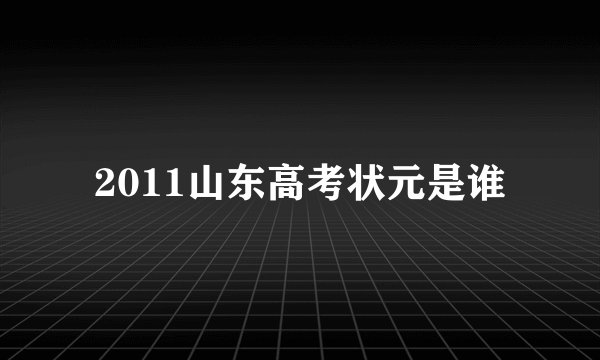 2011山东高考状元是谁