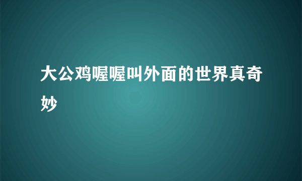 大公鸡喔喔叫外面的世界真奇妙