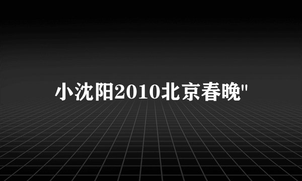 小沈阳2010北京春晚