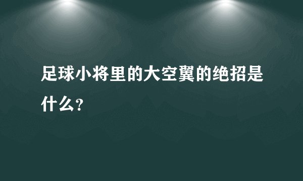 足球小将里的大空翼的绝招是什么？