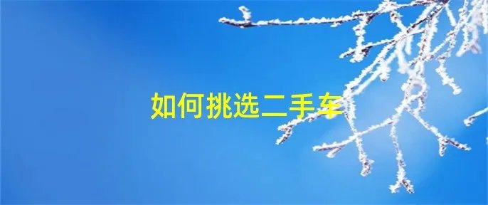 如何挑选二手车