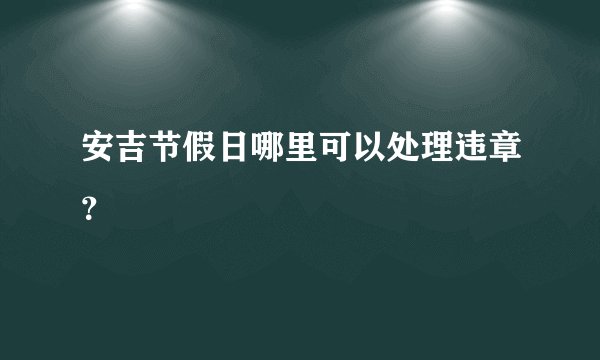 安吉节假日哪里可以处理违章？