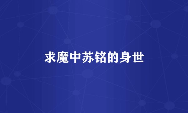 求魔中苏铭的身世