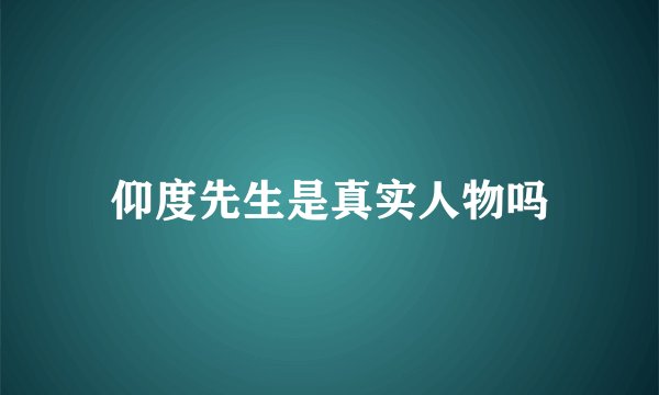 仰度先生是真实人物吗