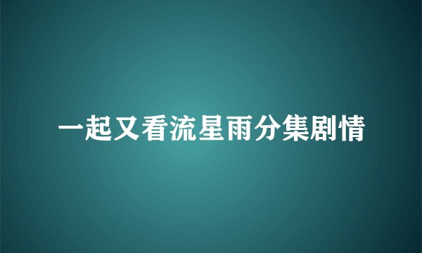 一起又看流星雨分集剧情