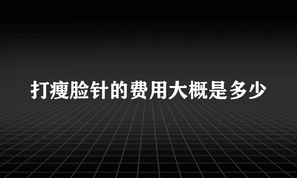 打瘦脸针的费用大概是多少