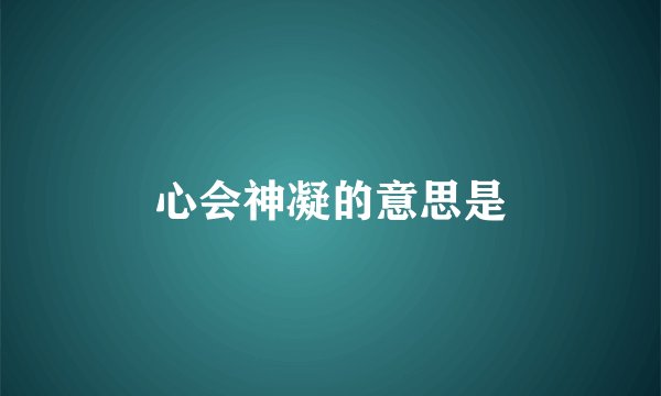 心会神凝的意思是