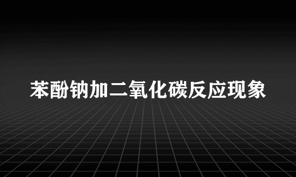 苯酚钠加二氧化碳反应现象