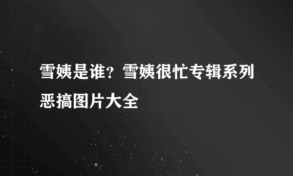 雪姨是谁？雪姨很忙专辑系列恶搞图片大全