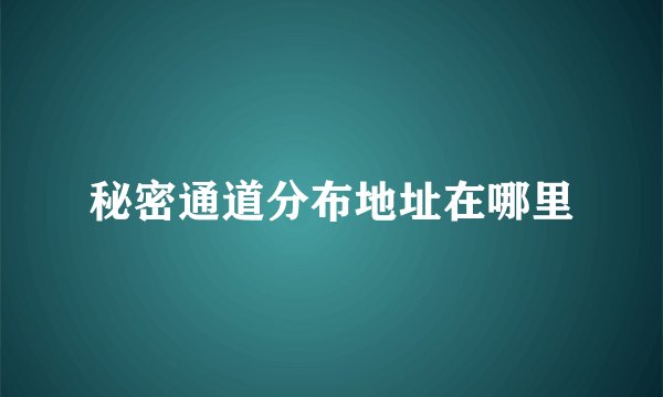 秘密通道分布地址在哪里