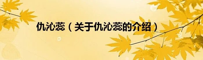仇沁蕊（关于仇沁蕊的介绍）