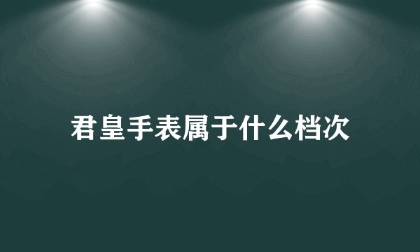 君皇手表属于什么档次
