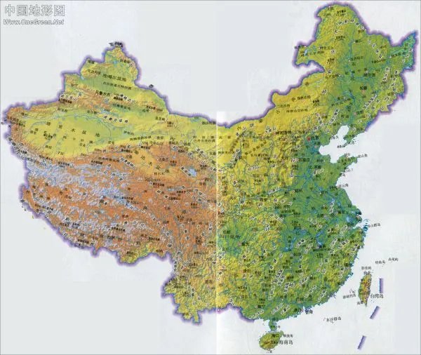中国山脉地形图高清版