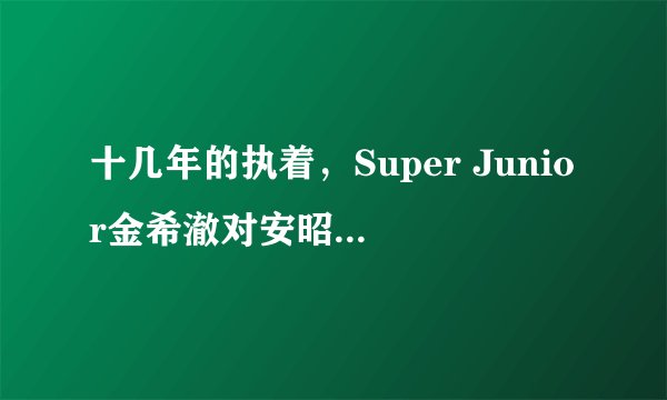 十几年的执着,Super Junior金希澈对安昭熙的守望是爱情吗?