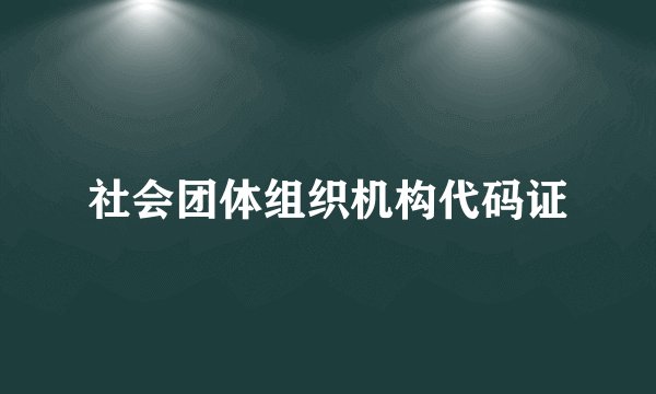 社会团体组织机构代码证