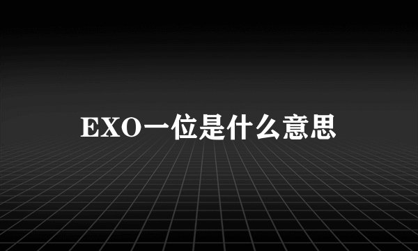 EXO一位是什么意思