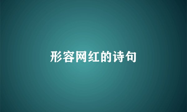 形容网红的诗句