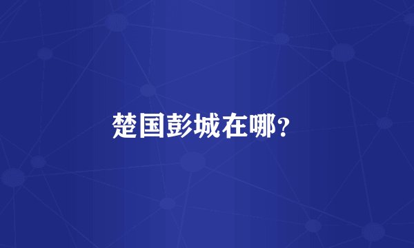 楚国彭城在哪？