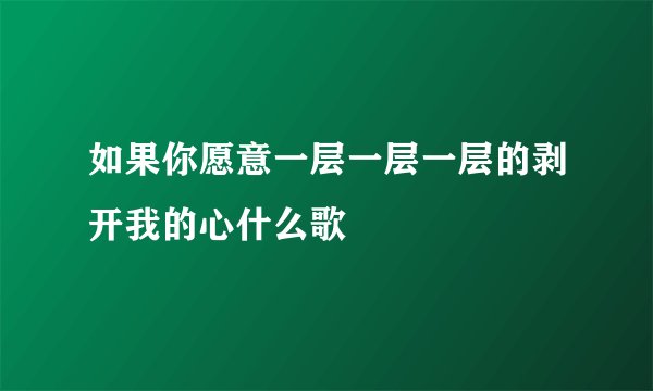 如果你愿意一层一层一层的剥开我的心什么歌