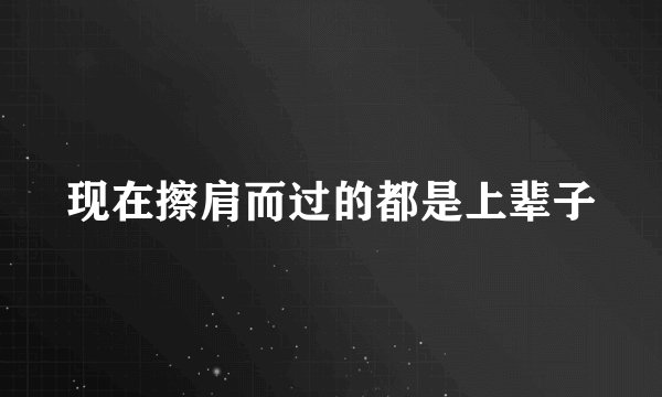 现在擦肩而过的都是上辈子