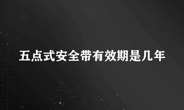 五点式安全带有效期是几年