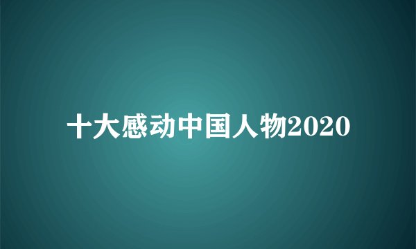 十大感动中国人物2020