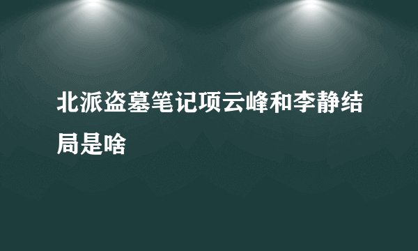 北派盗墓笔记项云峰和李静结局是啥