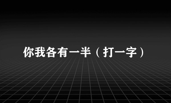 你我各有一半（打一字）