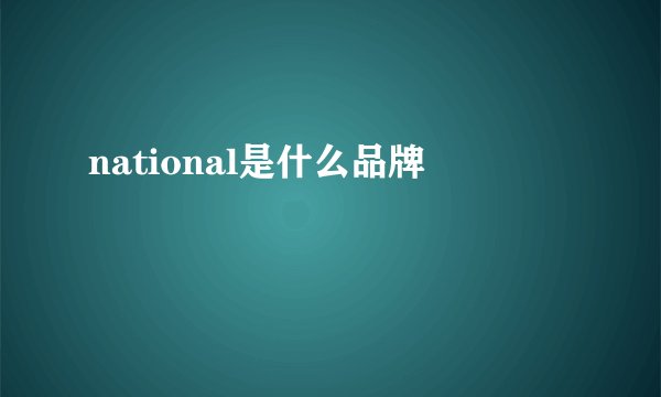 national是什么品牌