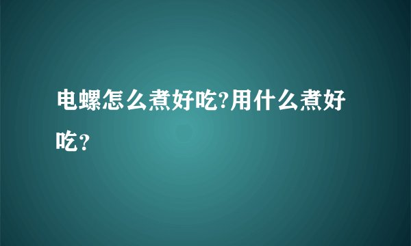 电螺怎么煮好吃?用什么煮好吃？