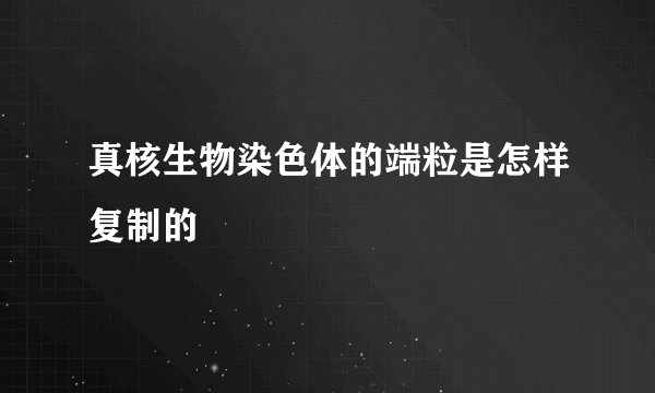 真核生物染色体的端粒是怎样复制的