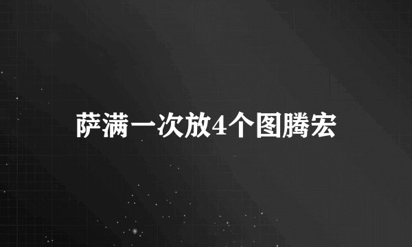 萨满一次放4个图腾宏