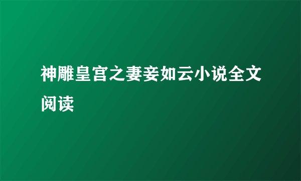 神雕皇宫之妻妾如云小说全文阅读