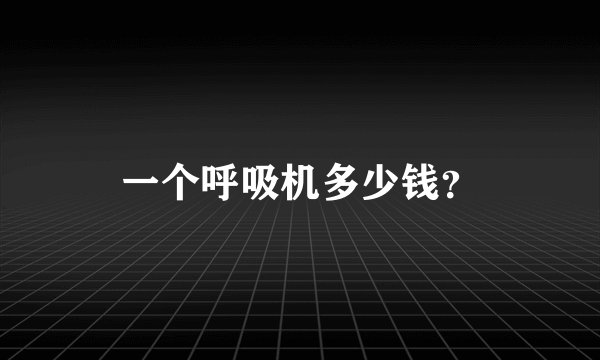 一个呼吸机多少钱？