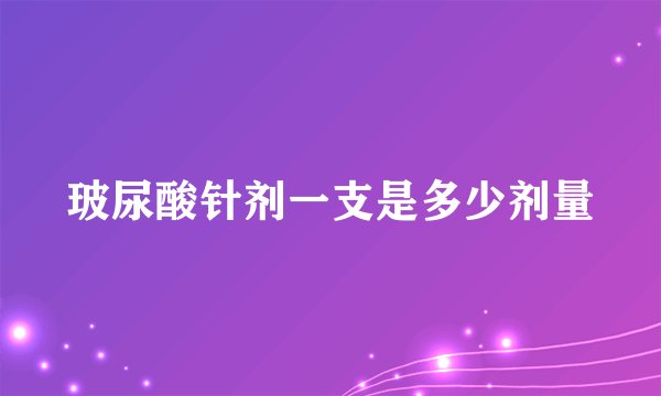 玻尿酸针剂一支是多少剂量