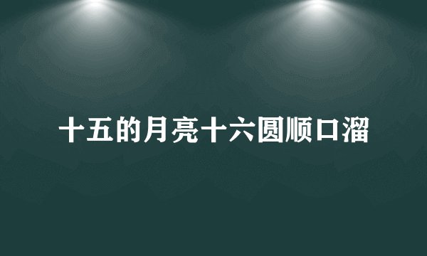 十五的月亮十六圆顺口溜