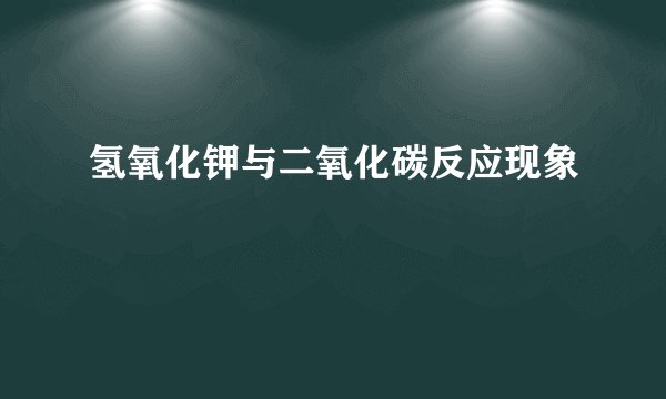 氢氧化钾与二氧化碳反应现象