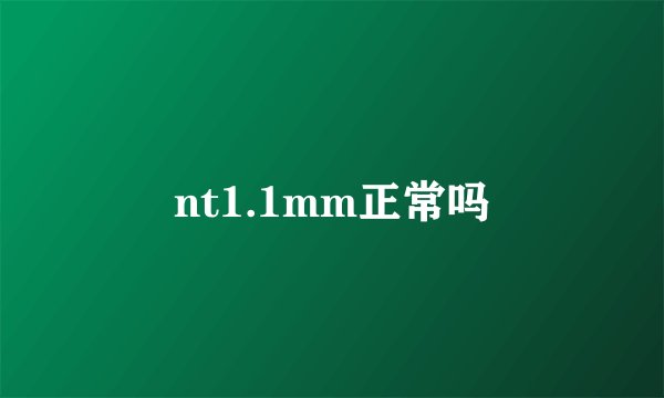 nt1.1mm正常吗