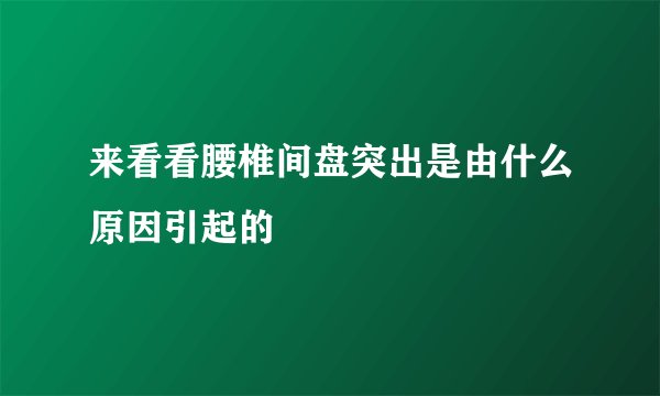 来看看腰椎间盘突出是由什么原因引起的