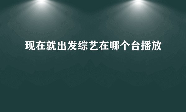 现在就出发综艺在哪个台播放