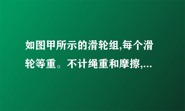 如图甲所示的滑轮组,每个滑轮等重。不计绳重和摩擦,物体重G1从200N开始逐渐增加，直到绳子被拉断。每次均匀速拉动绳子将物体提升同样的高度。图乙记录了在此过程中滑轮组的机械效率随物体重力的增加而变化的图象。求：utη(嚼)G1甲乙(1)每个滑轮重多少N?(2)当滑轮组的机械效率为75%时，物体重多少N?(3)绳子能承受的最大拉力是多少N?