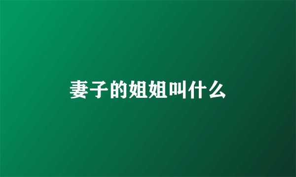 妻子的姐姐叫什么