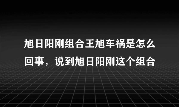 旭日阳刚组合王旭车祸是怎么回事，说到旭日阳刚这个组合