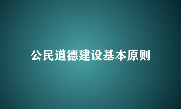 公民道德建设基本原则