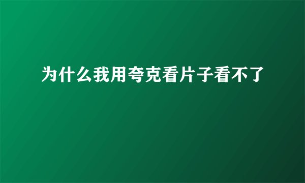 为什么我用夸克看片子看不了
