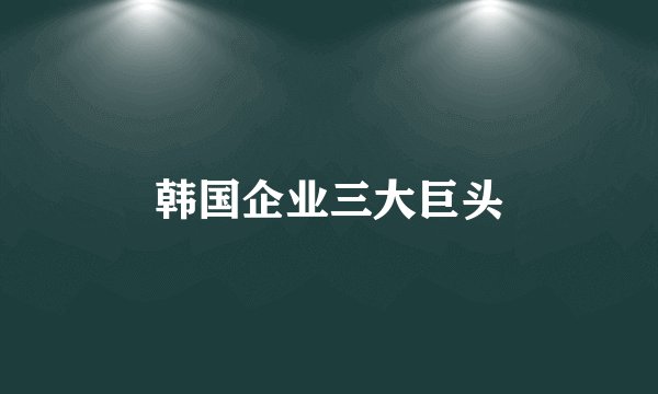 韩国企业三大巨头
