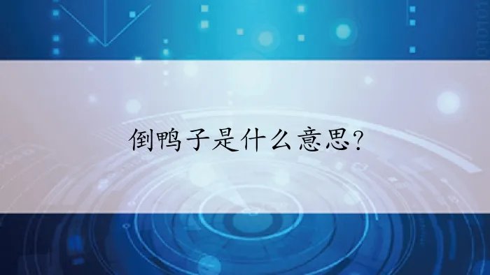 倒鸭子是什么意思？